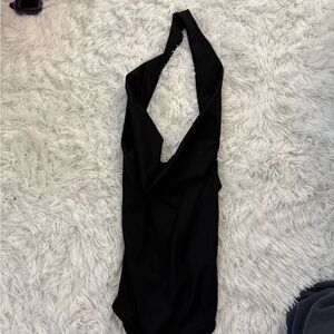 SHEIN Black Halter Bodysuit